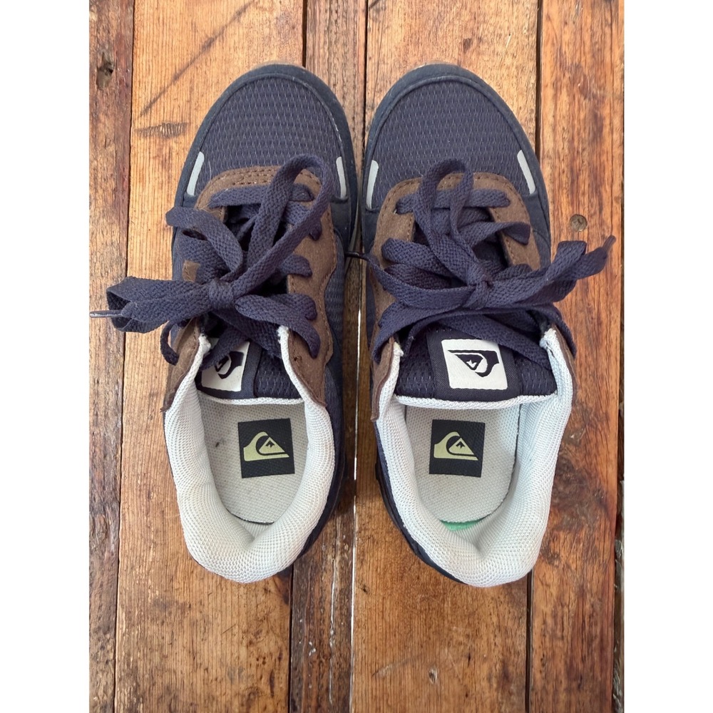 Quiksilver Kids Size 13 Beaumont Sneakers Skate Surf Y2K Navy Brown - Picture 8 of 9